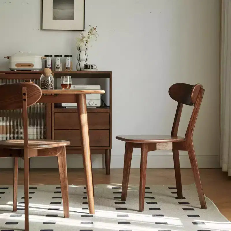 MAYEERTY Set of 4 Oak Solid Wood Dining Chairs, Wooden Chairs for Kitchen Dining Room Living Room