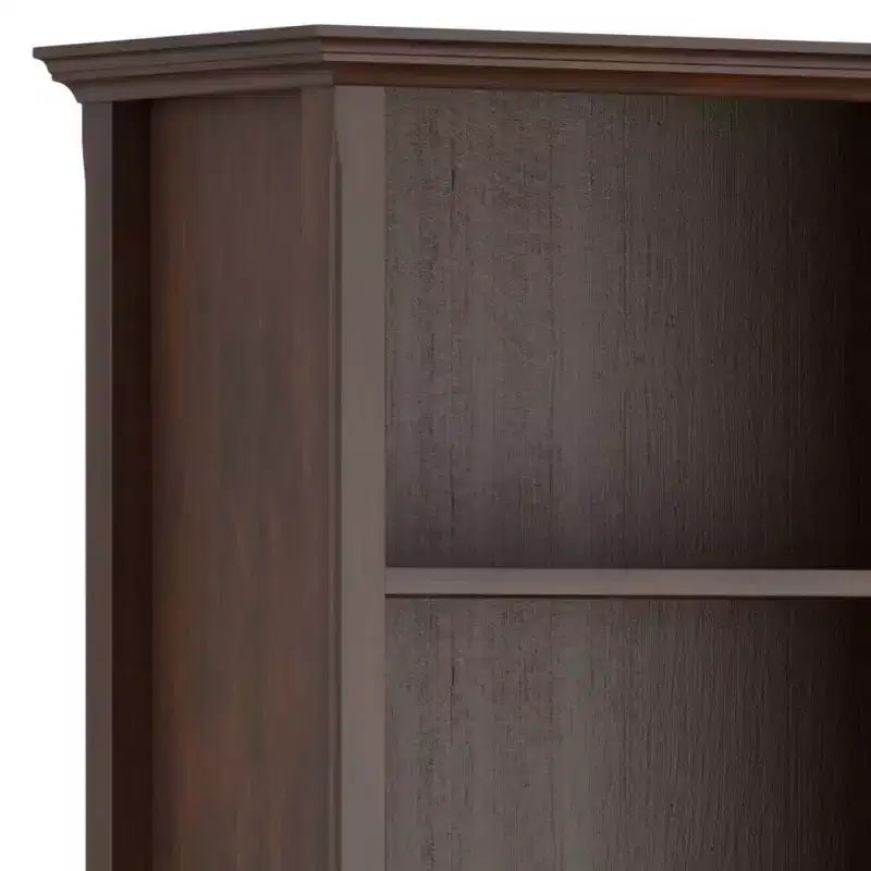 70 Five-Shelf Solid Wood Bookcase - Lacquered Pine, 4 Adjustable Shelves