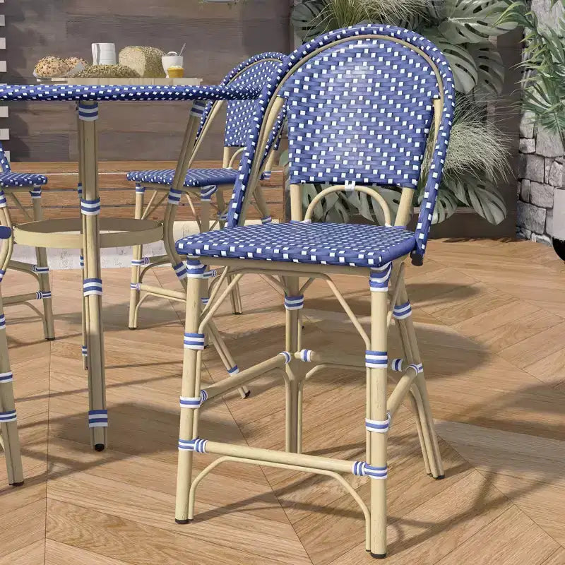 Franco 5pc Counter Height Patio Dining Set - miBasics: Outdoor Aluminum Barstools & Table Set, Water-Resistant