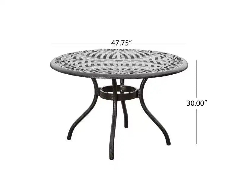 Hallandale Sarasota 5pc Cast Aluminum Patio Dining Set - Bronze - Christopher Knight Home: Weather-Resistant, 4 Arm Chairs, No Cushions