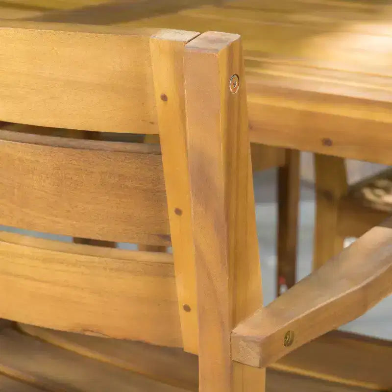 Avon 7pc Acacia Wood Dining Set - Teak - Christopher Knight Home: Outdoor Slatted Design, Weather-Resistant