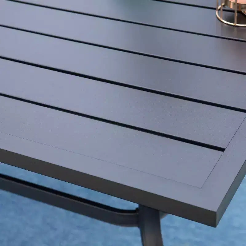 7pc Patio Set with Rectangle Table & Reclining Sling Chairs with Armrests - Captiva Designs: Outdoor Dining Furniture