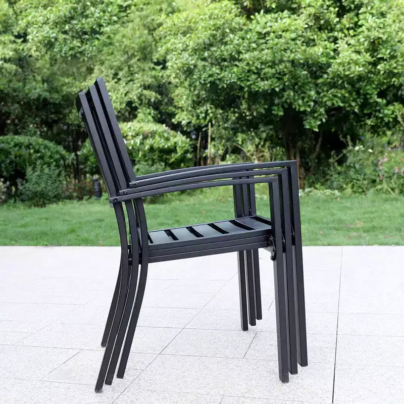 7pc Outdoor Dining Set with 37" Table & Swivel Arm Chairs - Captiva Designs