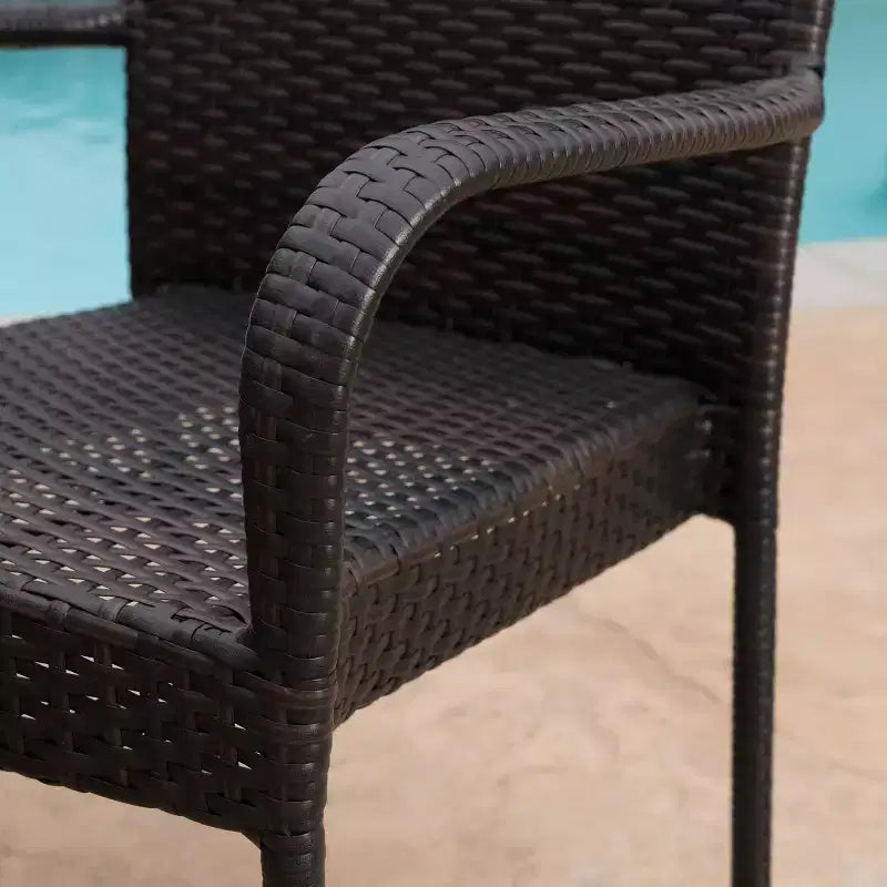 Lambert 9pc Acacia & Wicker Dining Set: Expandable, Weather-Resistant - Christopher Knight Home