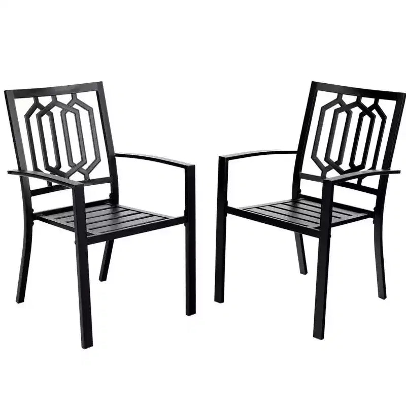 Captiva Designs 7pc Metal Patio Dining Set with Rectangular Expandable Table & 6 Chairs: Outdoor Seating for Six