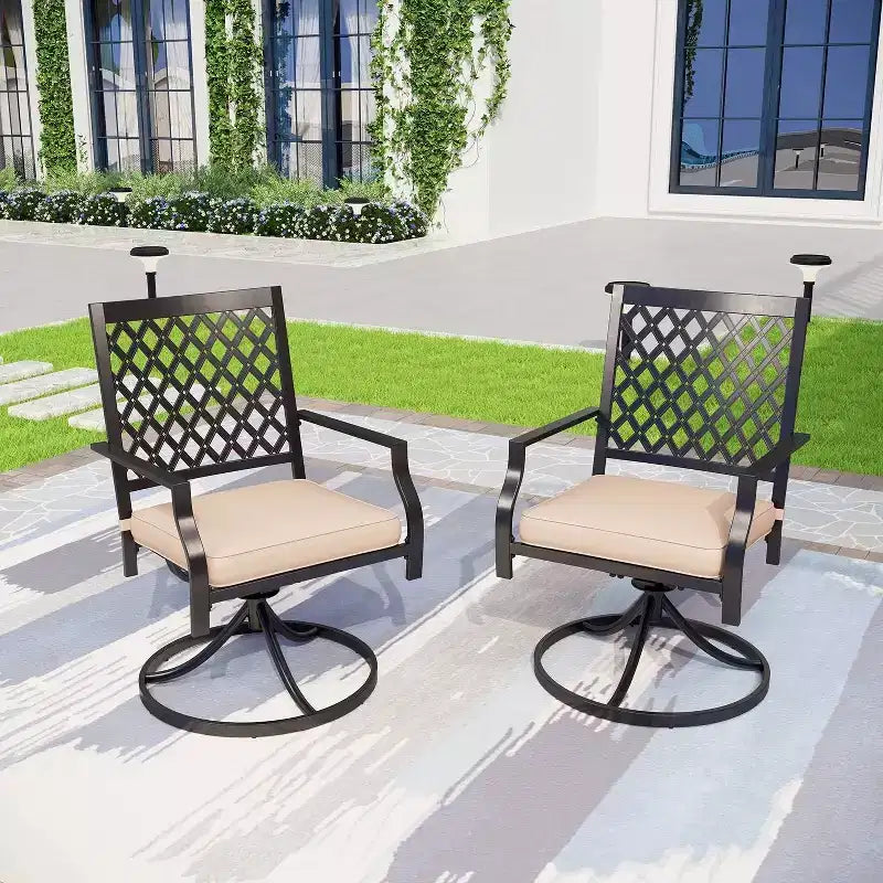 5pc Outdoor Swivel Chairs & Square Table - Captiva Designs