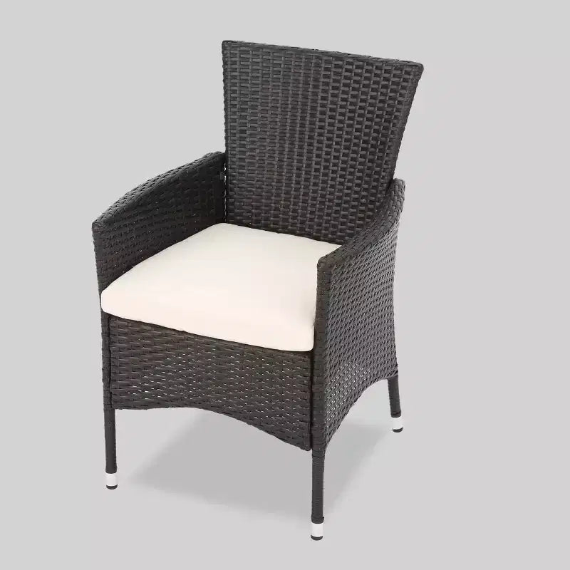 Jacks 6pc Acacia Wood & Wicker Patio Dining Set - Brown - Christopher Knight Home: Bench, Weather-Resistant, Galvanized Steel
