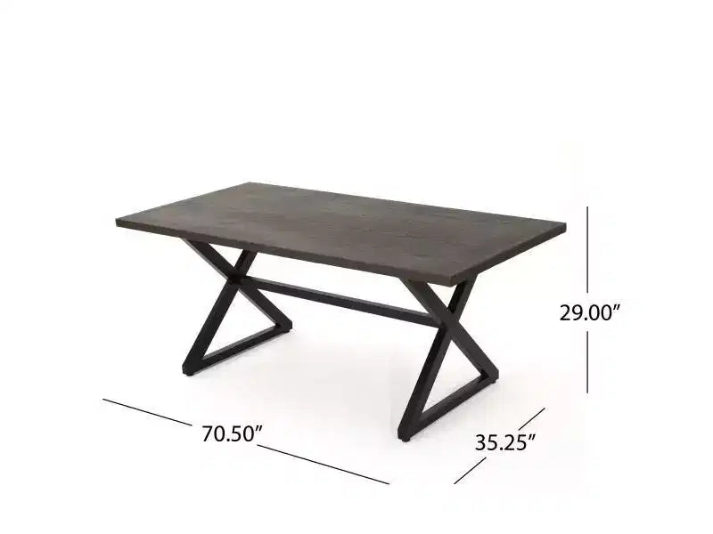 Dion 7pc Aluminum & Wicker Patio Dining Set - Brown - Christopher Knight Home: Weather-Resistant with Polyester Cushions