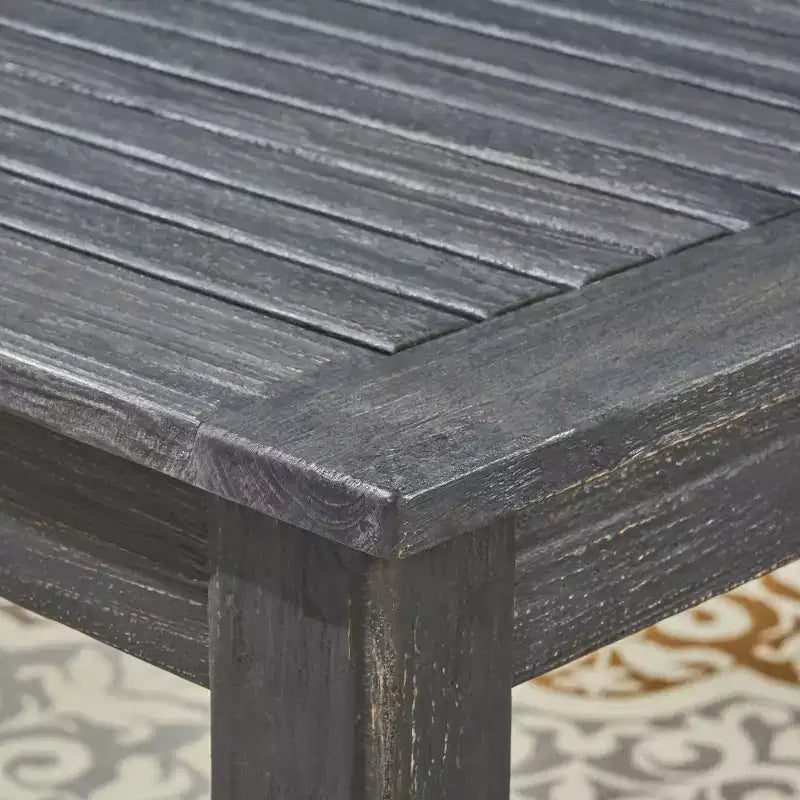 7pc Davenport Wood & Wicker Expandable Patio Dining Set Gray: Acacia Table, Umbrella Hole - Christopher Knight Home