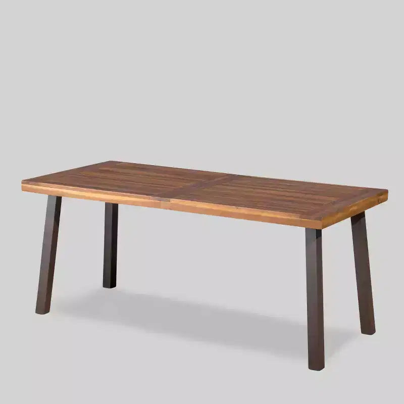 Della-Hermosa 7pc Acacia Wood Dining Set - Teak - Christopher Knight Home: Weather-Resistant with Polyester Cushions