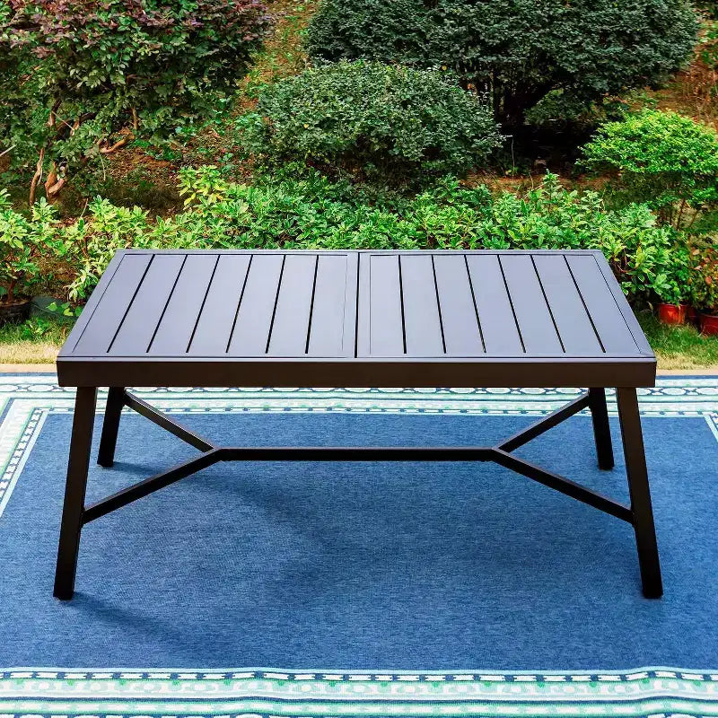 Ensemble de salle à manger 7 pièces pour patio avec table extensible et 6 chaises en rotin PE – Captiva Designs
