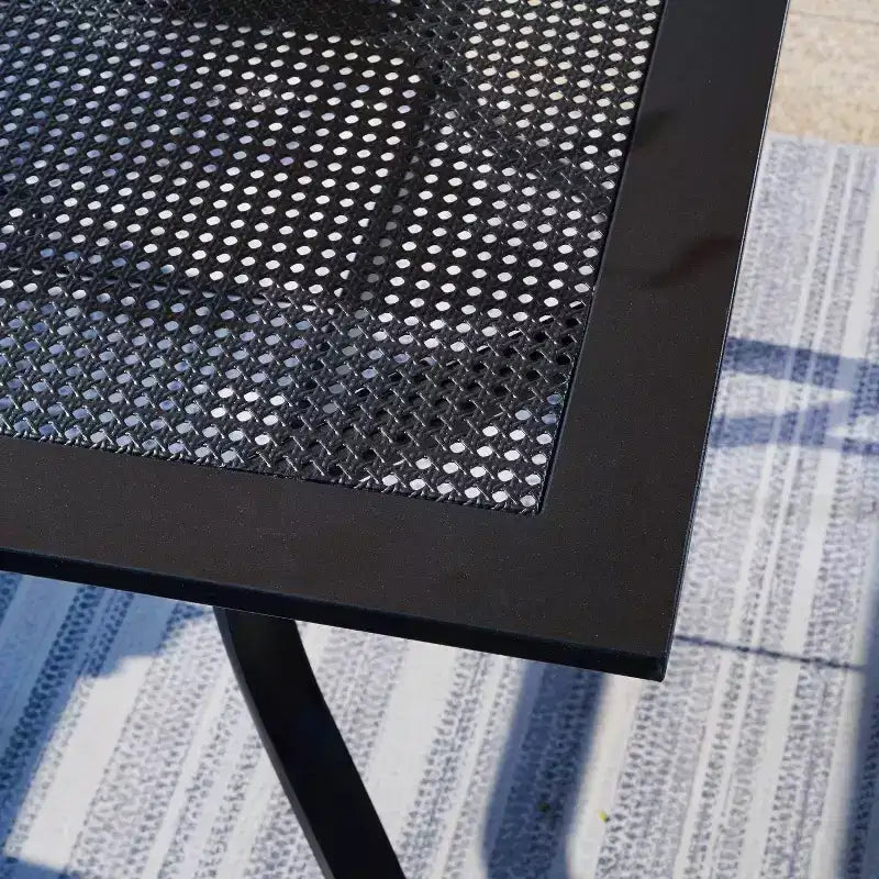 Ensemble de patio 5 pièces avec chaises pivotantes et table carrée en métal – Captiva Designs : Ensemble de mobilier de salle à manger d'extérieur