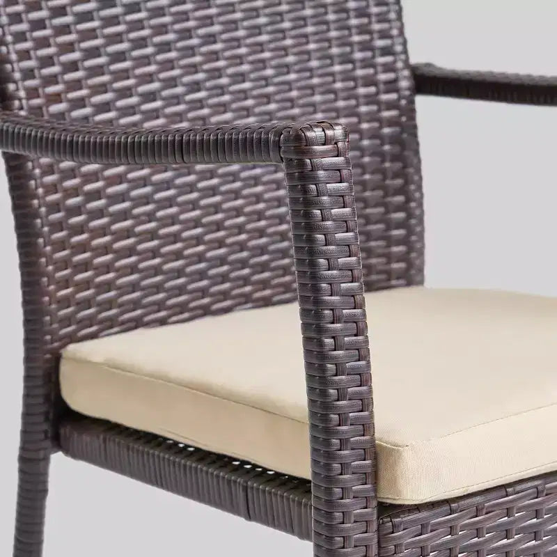 5pc Didicas Wood Wicker Patio Dining Set Teak - Christopher Knight Home