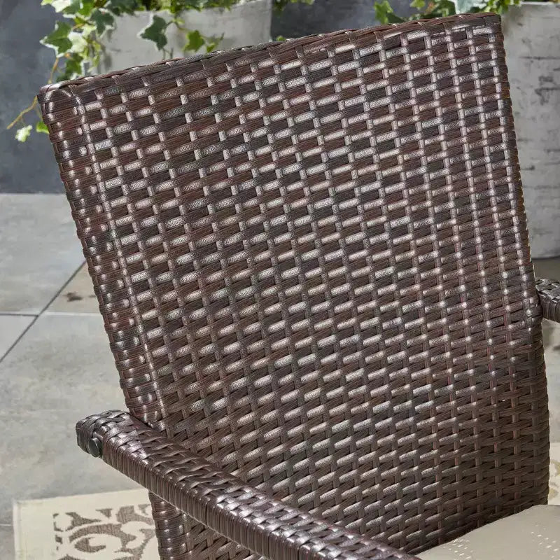 Davenport 9pc Wood & Wicker Expandable Dining Set: Acacia Frame, PE Rattan - Christopher Knight Home