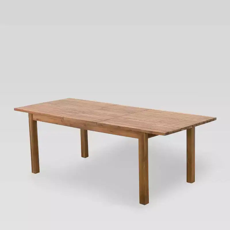 Ensemble de salle à manger Wilson 9 pièces en bois d'acacia avec table extensible - Teck - Christopher Knight Home : Résistant aux intempéries, ensemble de patio 8 places