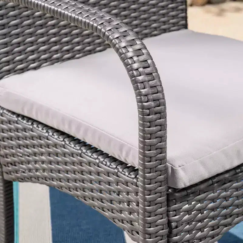 Harlowe 7pc Wicker Dining Set - Gray/Gray - Christopher Knight Home: Includes 6 Arm Chairs & HDPE Table Top