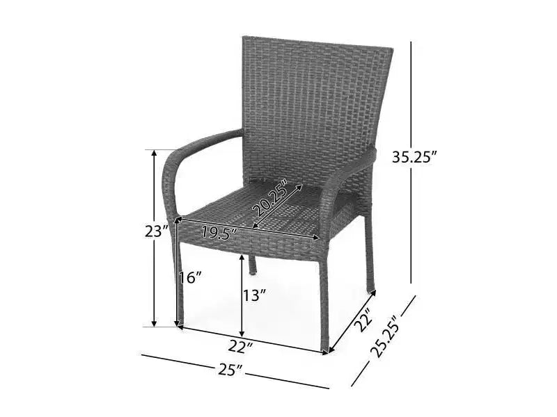 Avoca 5pc Acacia Wood and Wicker Dining Set: Christopher Knight Home Weather-Resistant Patio Set