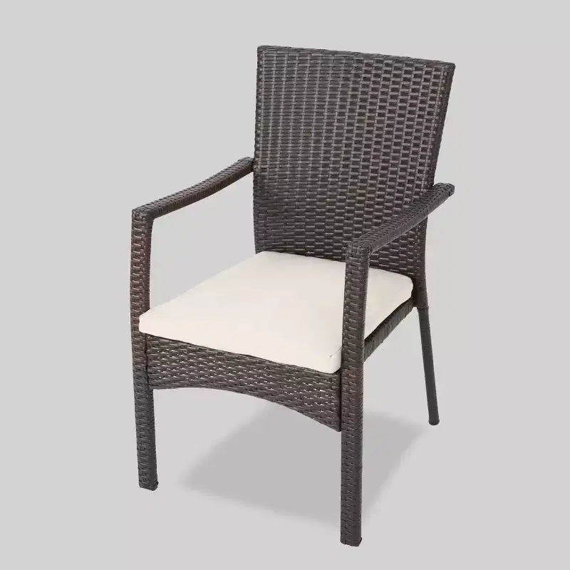 Stamford 5pc Acacia Wood & Wicker Patio Dining Set - Brown - Christopher Knight Home: Weather-Resistant, Circular Table