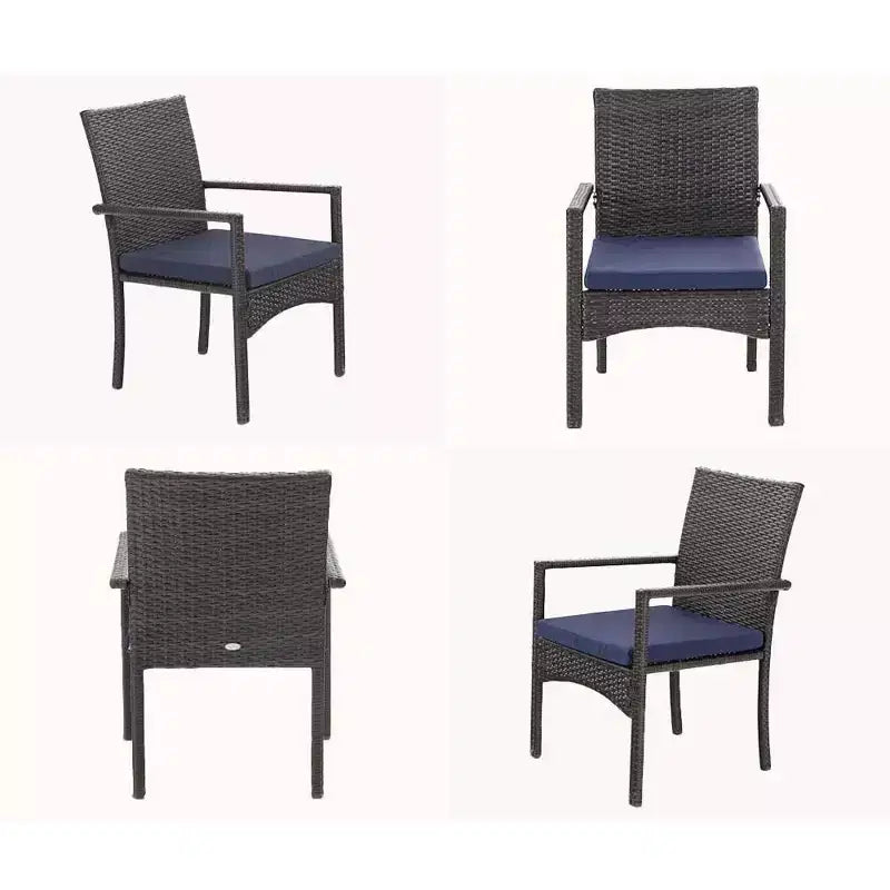 Ensemble de salle à manger 7 pièces avec table rectangulaire extensible et 6 chaises en rotin synthétique - Captiva Designs : Mobilier d'extérieur résistant aux intempéries