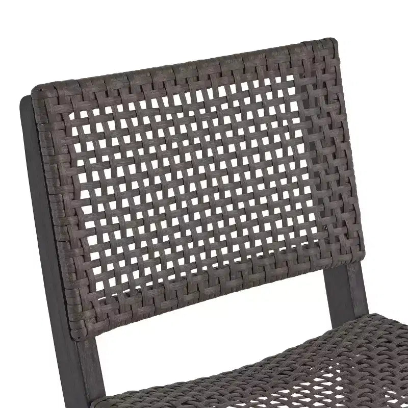 Ensemble de bar rectangulaire 3 pièces Polaris en bois et osier de 114 cm gris foncé - Christopher Knight Home : cadre en acacia, résistant aux intempéries