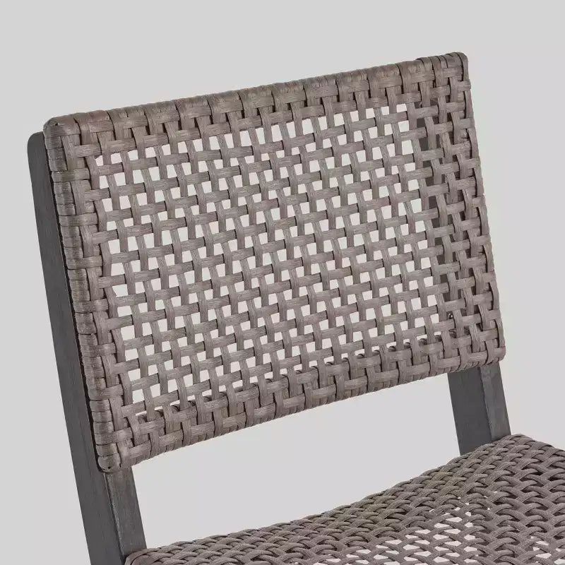 Ensemble de bar rectangulaire 3 pièces Polaris en bois et osier de 114 cm gris foncé - Christopher Knight Home : cadre en acacia, résistant aux intempéries
