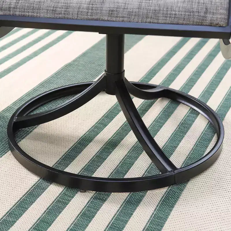 3pc Patio Dining Set with Small Round Table & 360 Swivel Padded Sling Arm Chairs - Captiva Designs: Weather-Resistant, Steel Frame
