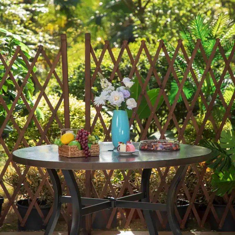 5pc Outdoor Dining Set with Round Painted Table with Umbrella Hole - Captiva Designs