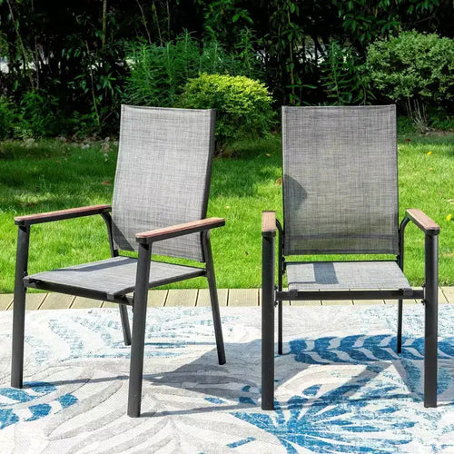 3pc Patio Dining Set with Small Round Table & Lightweight Sling Chairs - Captiva Designs: Outdoor Bistro, Balcony-Compatible