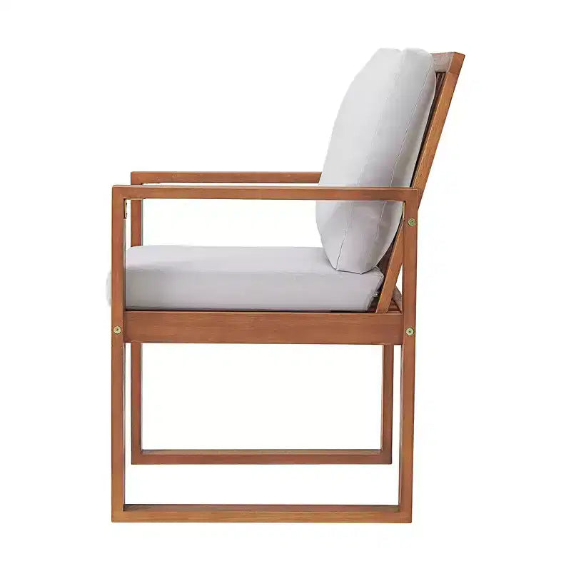 Weston 5pc Eucalyptus Wood Outdoor Dining Set - Natural - Alaterre Furniture: Weather-Resistant, 4-Seater