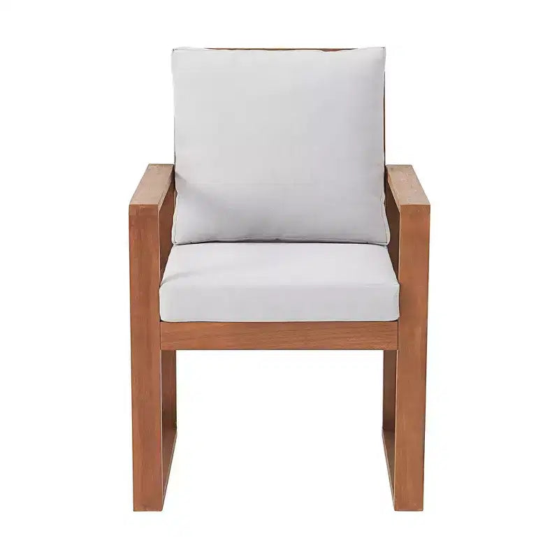 Weston 5pc Eucalyptus Wood Outdoor Dining Set - Natural - Alaterre Furniture: Weather-Resistant, 4-Seater