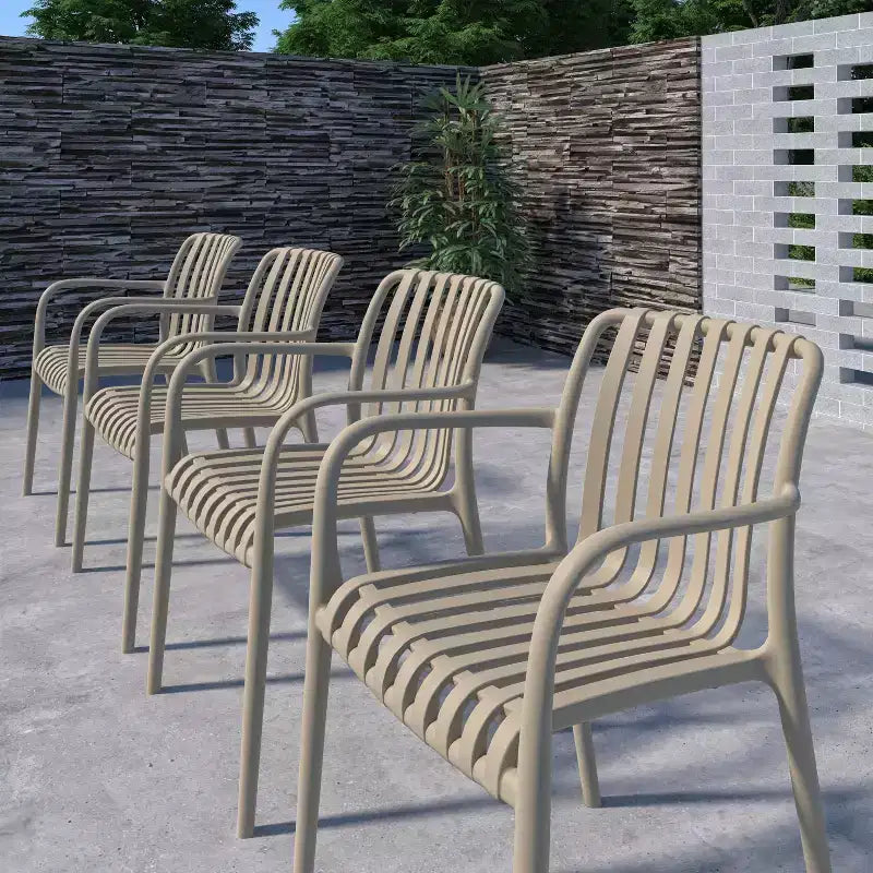 Amazonia Beijo 7pc Oval Outdoor Patio Dining Set Beige