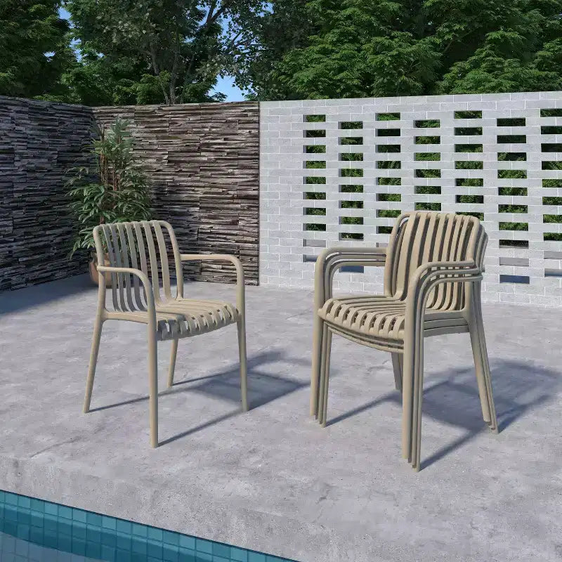 Amazonia Beijo 7pc Oval Outdoor Patio Dining Set Beige