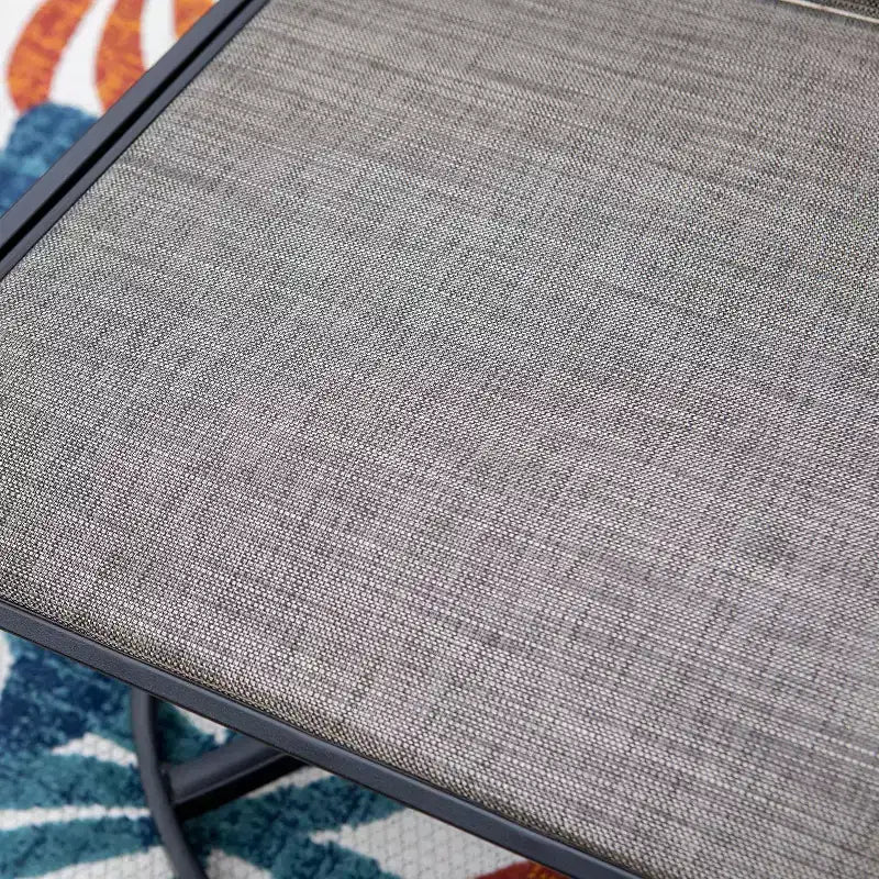 3pc Patio Dining Set with Small Square Table with Umbrella Hole - Captiva Designs: Weather-Resistant, Quick-Dry Comfort