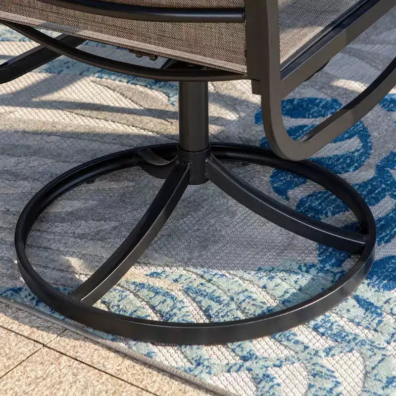 3pc Patio Dining Set with Small Square Table with Umbrella Hole - Captiva Designs: Weather-Resistant, Quick-Dry Comfort
