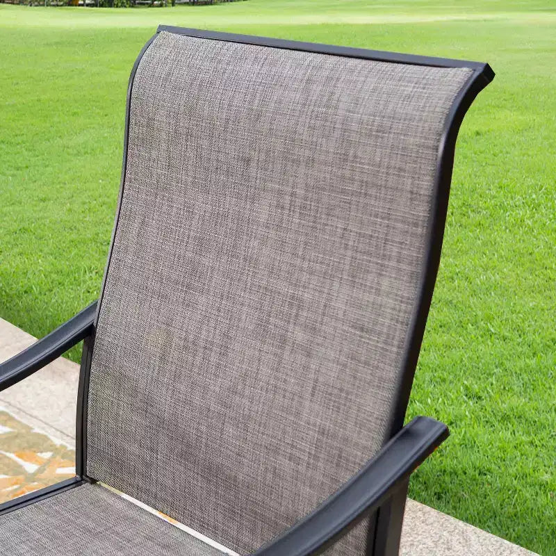 3pc Patio Dining Set with Small Square Table with Umbrella Hole - Captiva Designs: Weather-Resistant, Quick-Dry Comfort