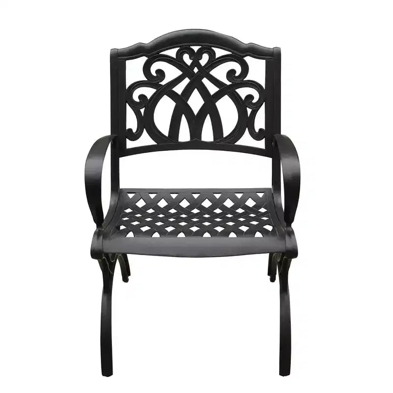 Oakland Living 95" Rectangular Ornate Aluminum Patio Set: UV-Resistant, 8 Chairs, Umbrella Hole