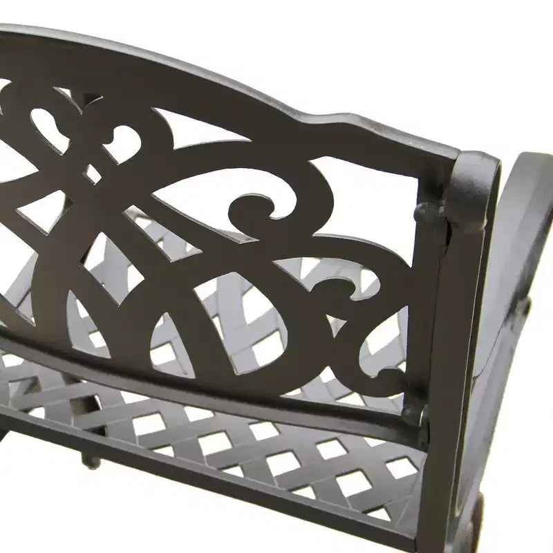 Oakland Living 95" Rectangular Ornate Aluminum Patio Set: UV-Resistant, 8 Chairs, Umbrella Hole