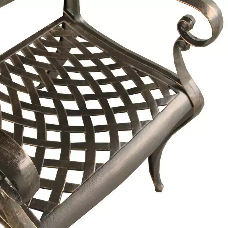 95" Rectangular Modern Outdoor Mesh Lattice Aluminum Patio Dining Set with 8 Arm Chairs - Black - Oakland Living