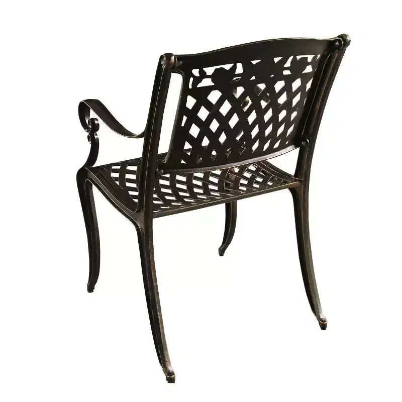 95" Rectangular Modern Outdoor Mesh Lattice Aluminum Patio Dining Set with 8 Arm Chairs - Black - Oakland Living
