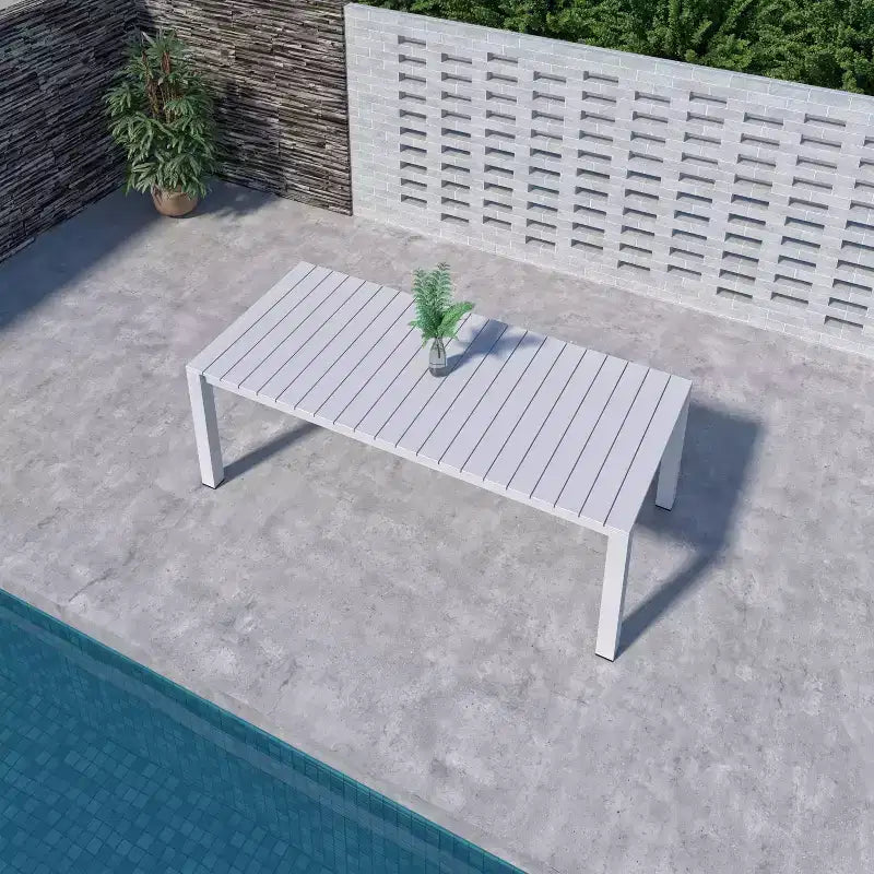 Amazonia Leblon 9pc Aluminum Rectangular Patio Dining Set White