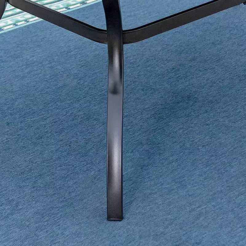 Ensemble de salle à manger extérieur 7 pièces avec table à lattes métalliques et trou pour parasol de 1,57 po et chaises en aluminium – Captiva Designs : Ensemble de patio résistant aux intempéries