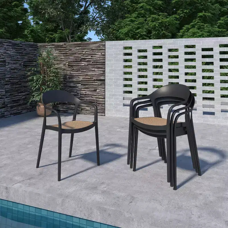 Amazonia Rio 9pc Oval Oval Outdoor Patio Dining Set Black