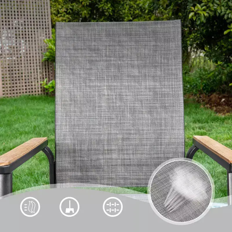 3pc Patio Dining Set with Small Square Table with Umbrella Hole & Lightweight Sling Chairs - Captiva Designs: Outdoor Furniture for Balcony
