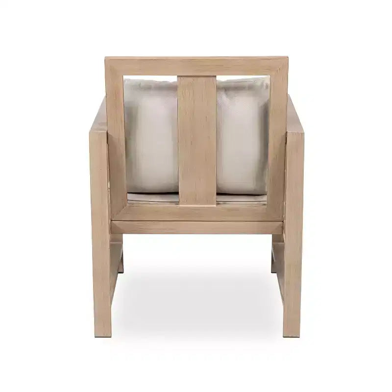 Greemotion 5pc Lyon 3-in-1 Outdoor Convertible Patio Dining Set with Arm Chairs Brown: Modern Aluminum & Teak Table, UV-Resistant