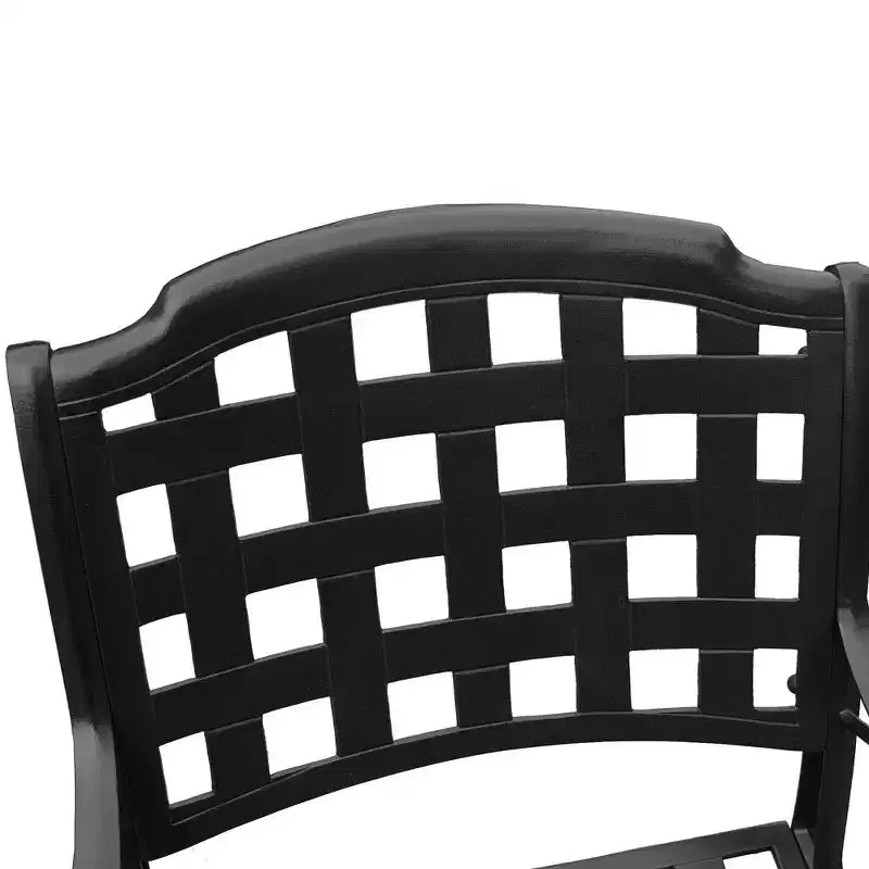 7pc Outdoor Dining Set: UV-Resistant Aluminum Table & Checker Chairs - Oakland Living