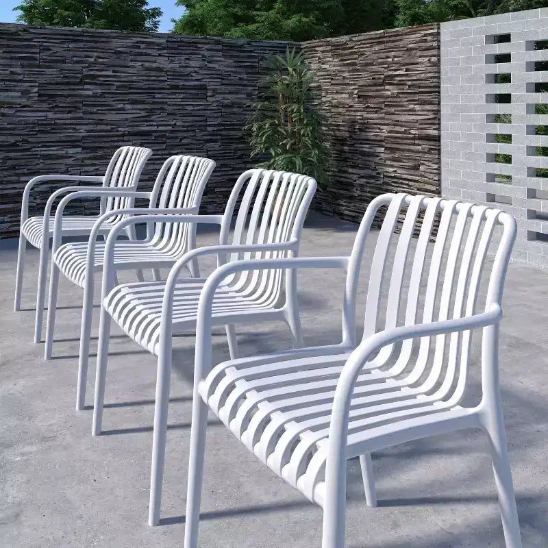 Amazonia Beijo 7pc Oval Outdoor Patio Dining Set White