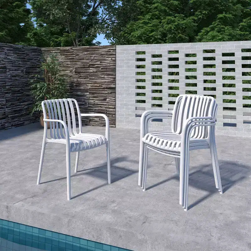 Amazonia Beijo 7pc Oval Outdoor Patio Dining Set White