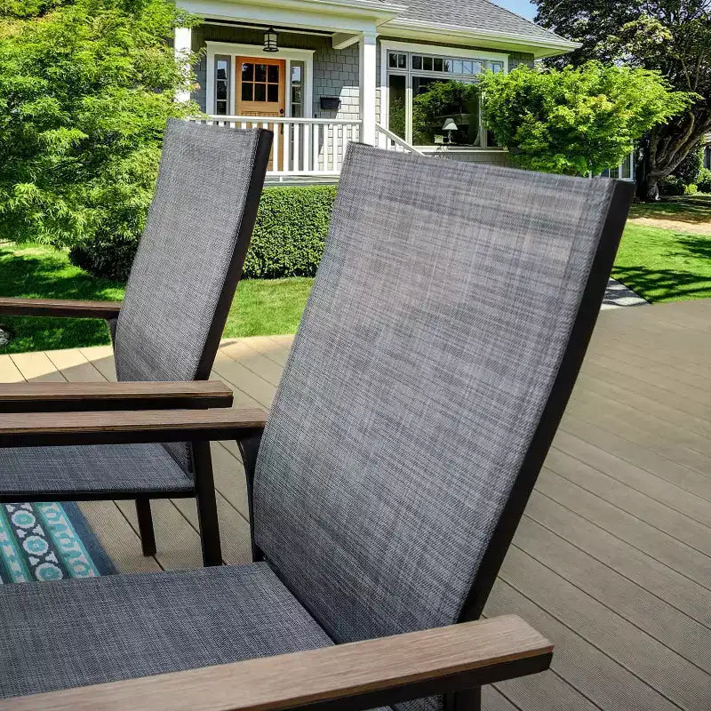 7pc Patio Set with Steel Table & Aluminum Sling Chairs - Captiva Designs: Outdoor Dining Furniture