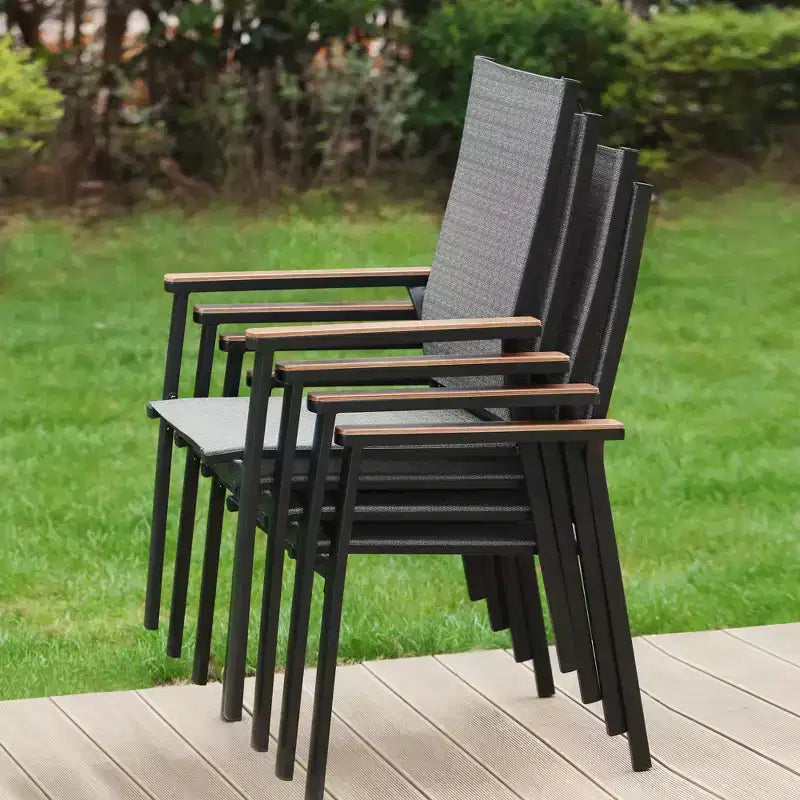 7pc Patio Set with Steel Table & Aluminum Sling Chairs - Captiva Designs: Outdoor Dining Furniture