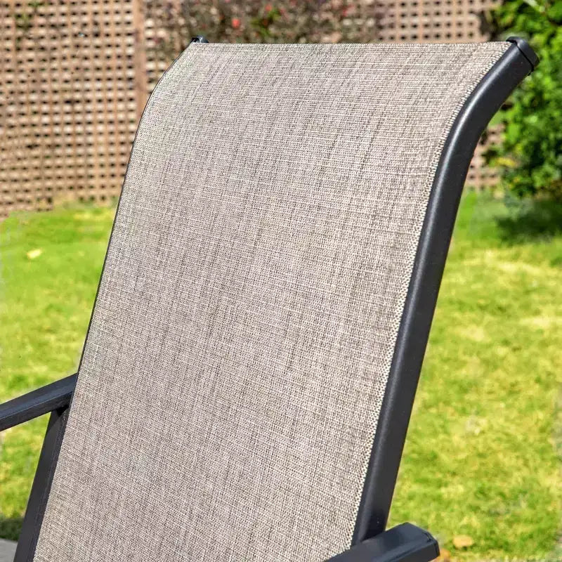 7pc Patio Dining Set with Rectangle Table with 1.57" Umbrella Hole & Sling Arm Chairs - Captiva Designs